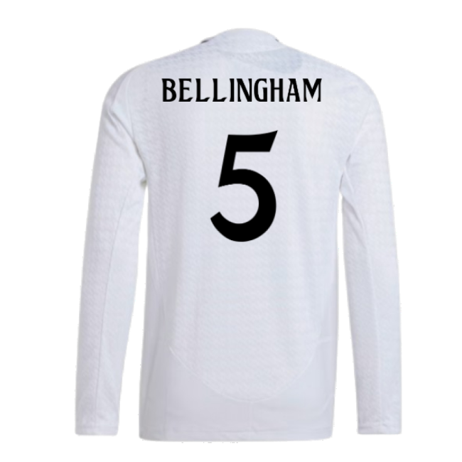 2024-2025 Real Madrid Authentic Long Sleeve Home Kit (bellingham 5)