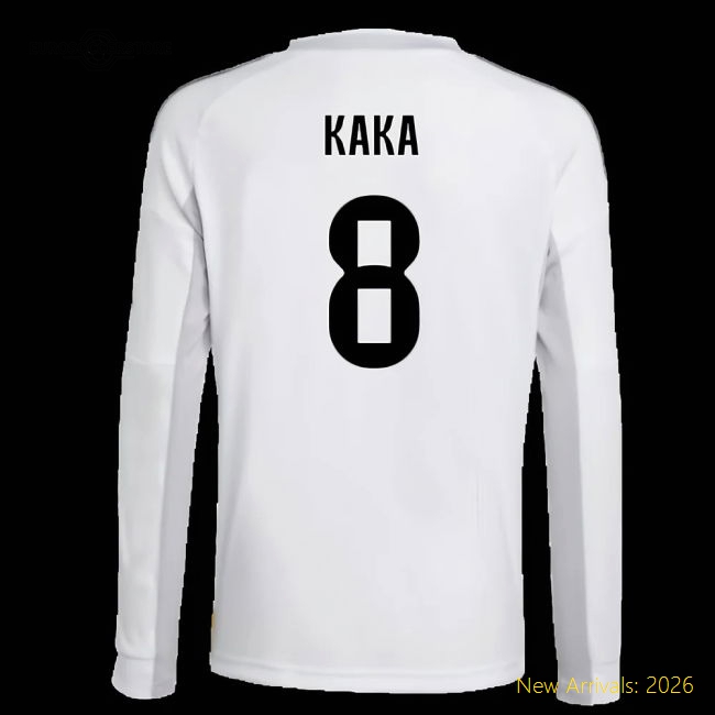 2025-2026 Real Madrid Long Sleeve Home Shirt (Kids) (Kaka 8)
