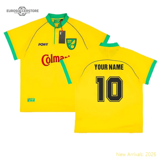 Exceptional 1997-1999 Norwich City Home Pony Reissue Shirt (your Name)