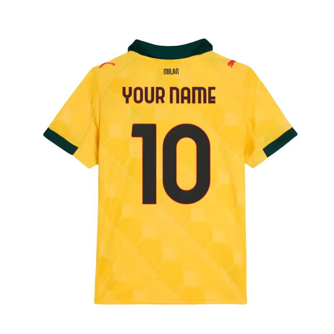 2025-2026 AC Milan Third Shirt (Kids) (Your Name) Moisture Wicking