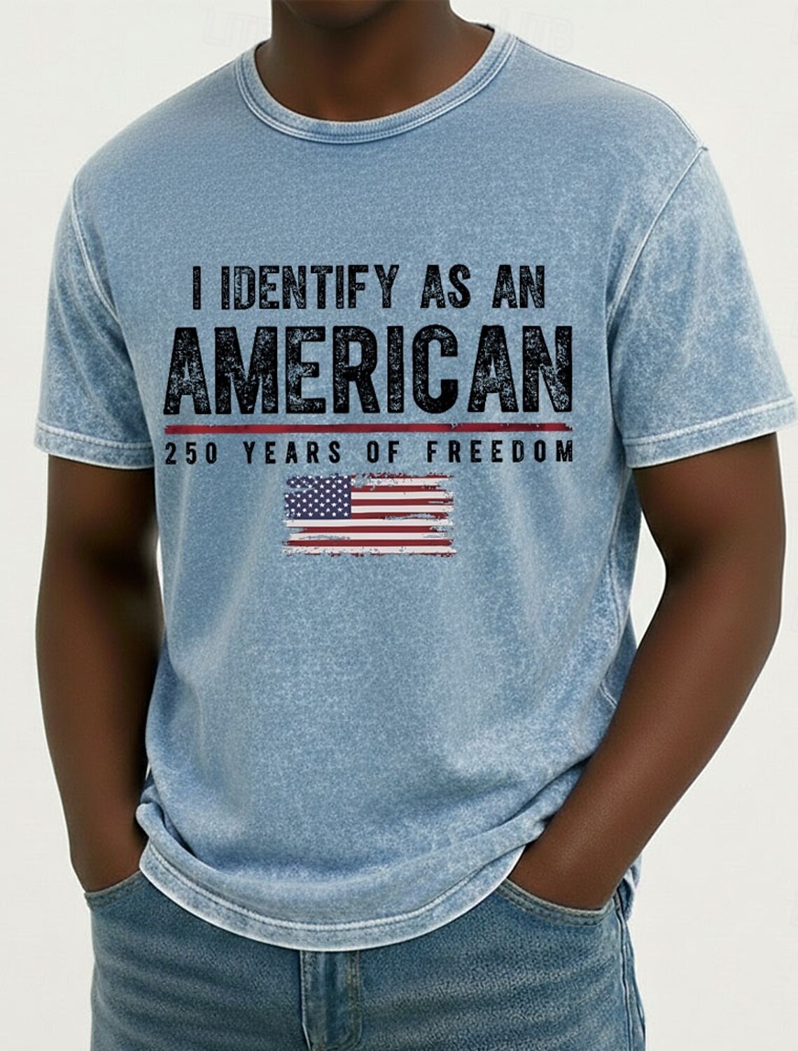 4th of July 2026 250th Memorial Day Men's Patriotic Vintage Retro Patriot US Flag Crew Neck Short Sleeve T-Shirt Casual