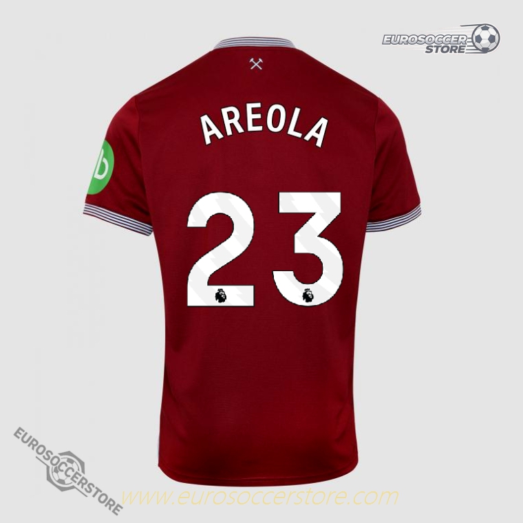 West Ham United's 25-26 Home Jersey featuring AREOLA 23