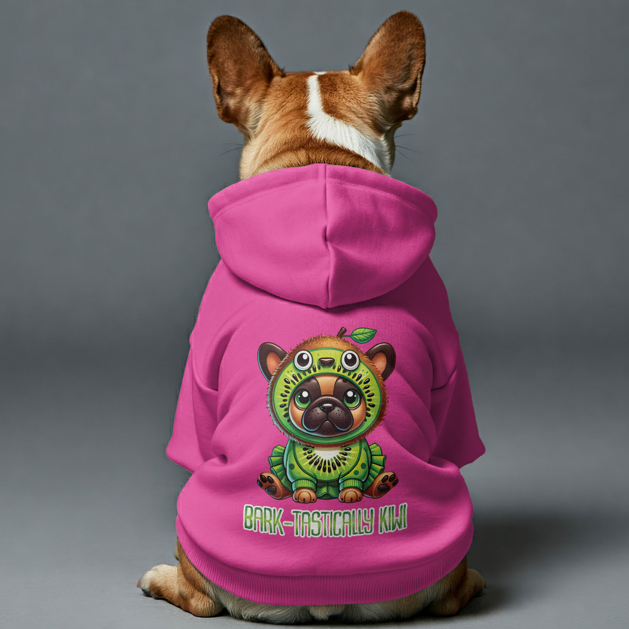 Bark-tastically Kiwi - Stylish Personalized French Bulldog Hoodies With Funny Quotes – Stylish, Cozy, And Premium 100% Cotton For Frenchie Fans