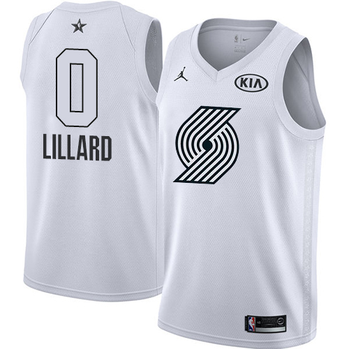 Nike Trail Blazers White Damian Lillard #0 Jersey - On Sale NBA Fan Apparel