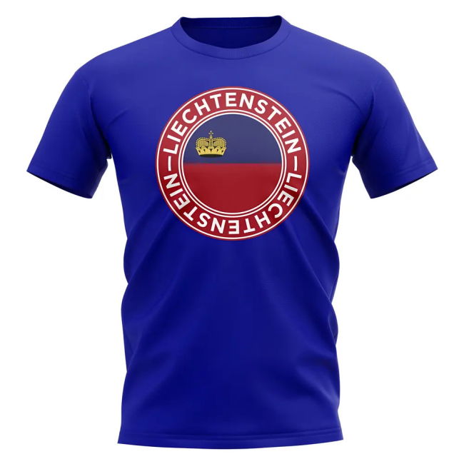 Liechtenstein Football Badge T-Shirt (Royal) Premium Performance