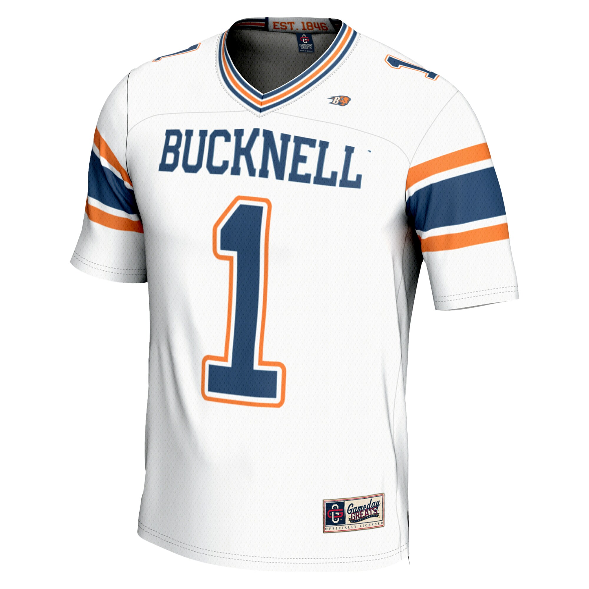 #1 Bucknell Bison GameDay Greats Youth Endzone Football Jersey - White