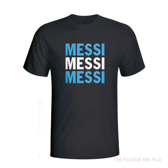 Lionel Messi Argentina Player Flag T-shirt (black) - Kids