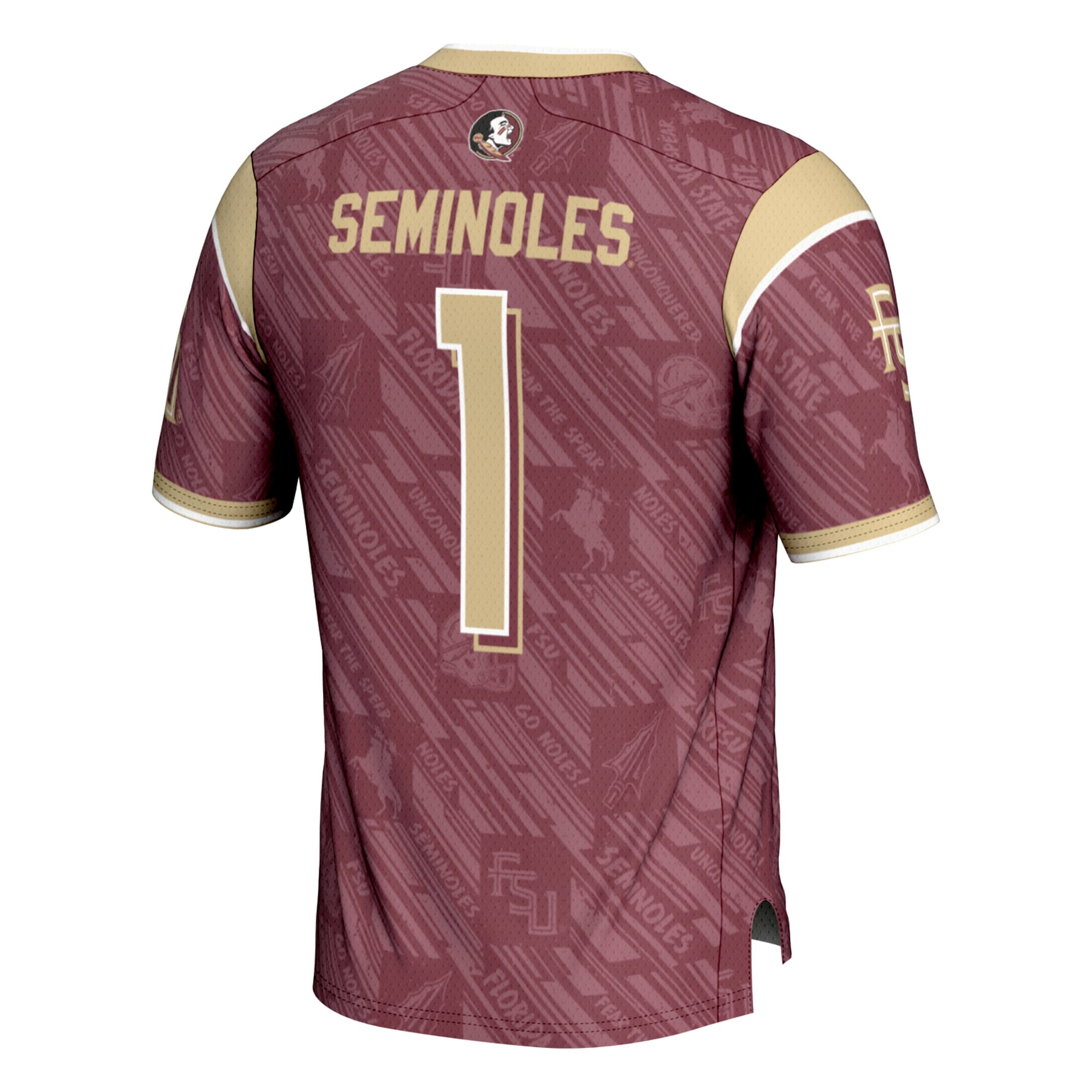 Youth #1 Garnet Florida State Seminoles Highlight Print Football Fashion Jersey