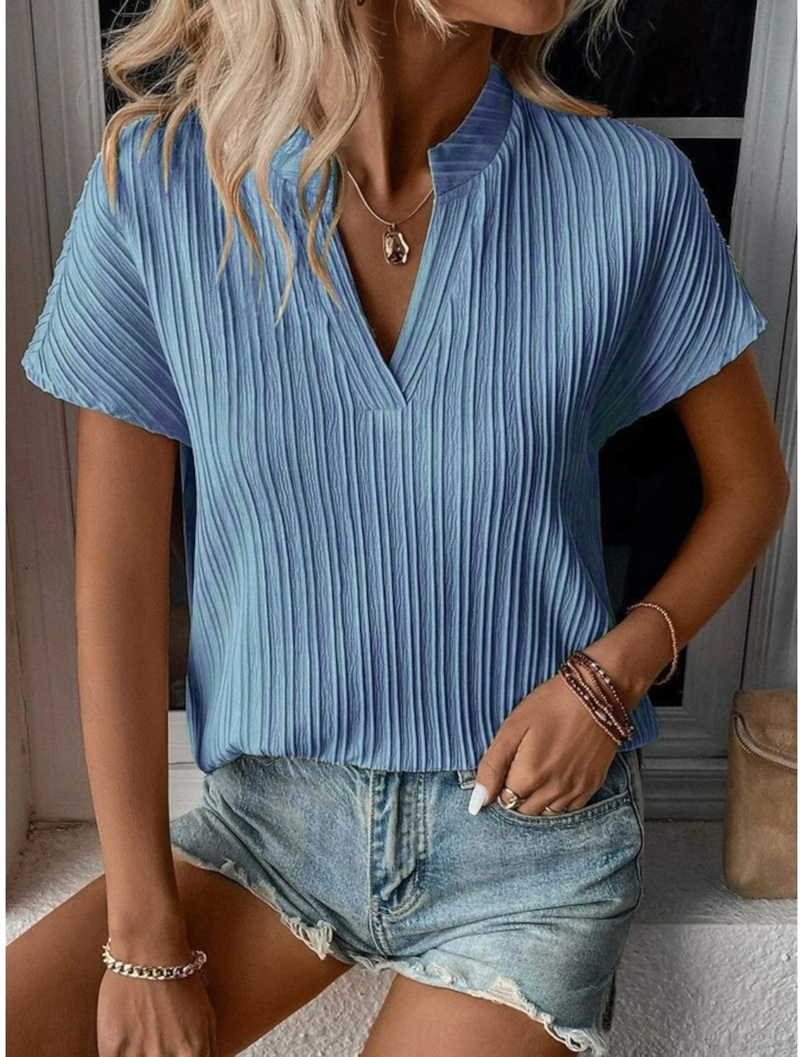 Women's Lace Tops Elegant Bohemia Fashion Short Sleeve Crew Neck Regular Tops Casual Daily Going out White Summer Spring