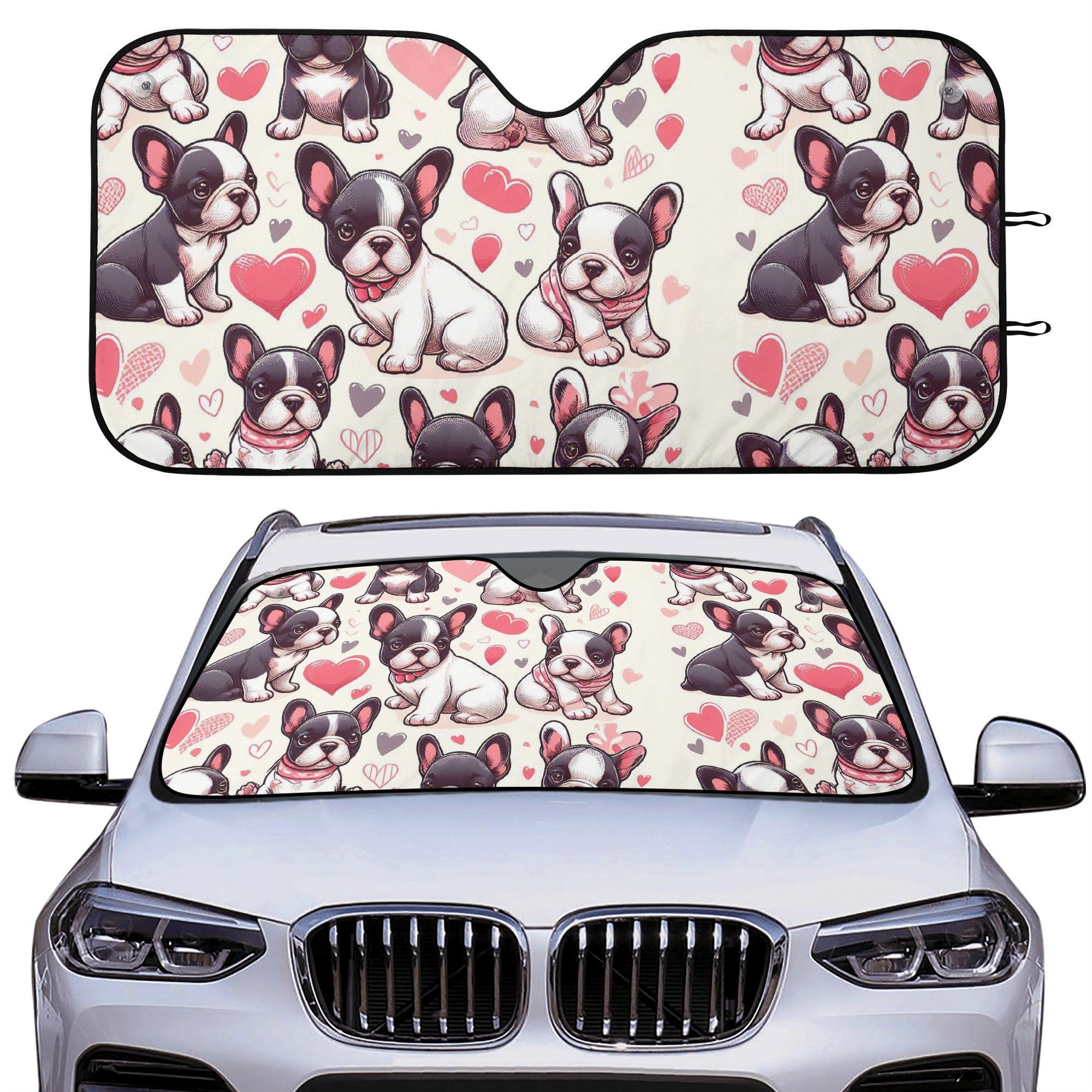 French Bulldog Frenchie Love Car Auto Sun Shade Frenchie Pet Item