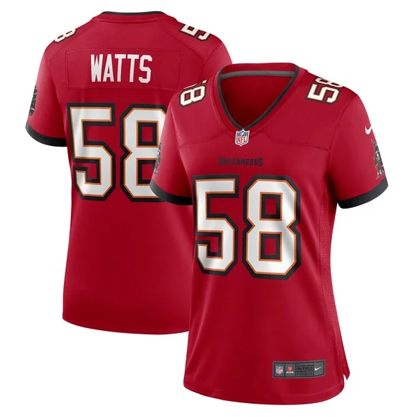 None Markees Watts Game Jersey - Red | NFL Player Jersey | NFL Footbal