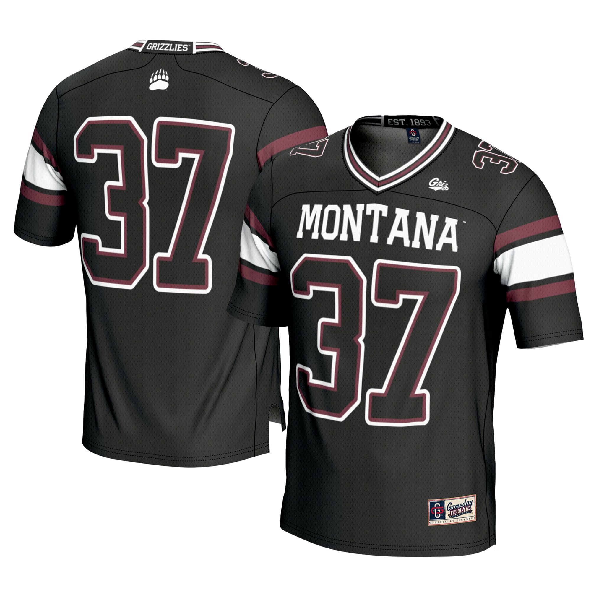 #37 Montana Grizzlies GameDay Greats Youth Football Jersey - C Black