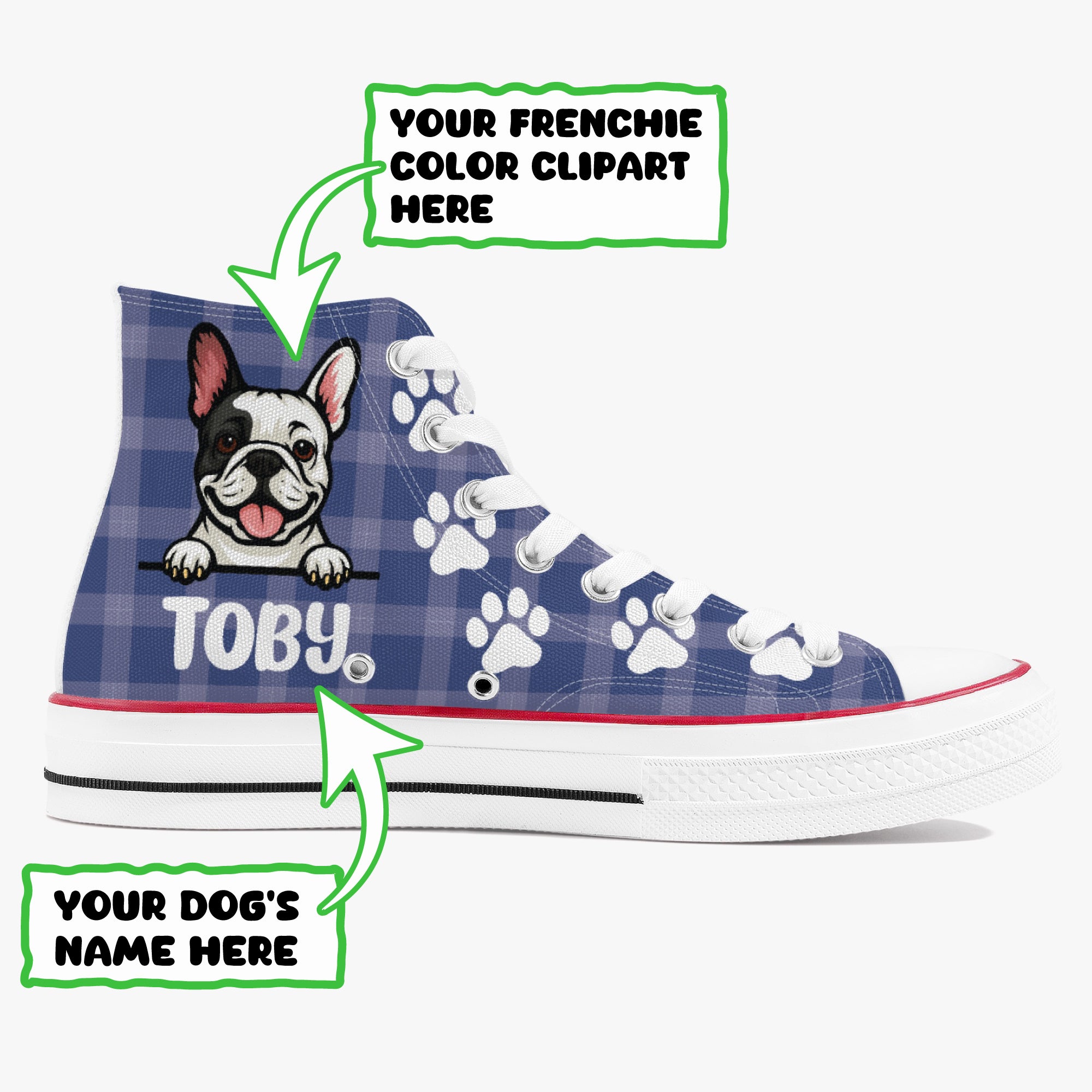 Lifestyle-Driven Nina - Personalized High-top Canvas Shoes for French