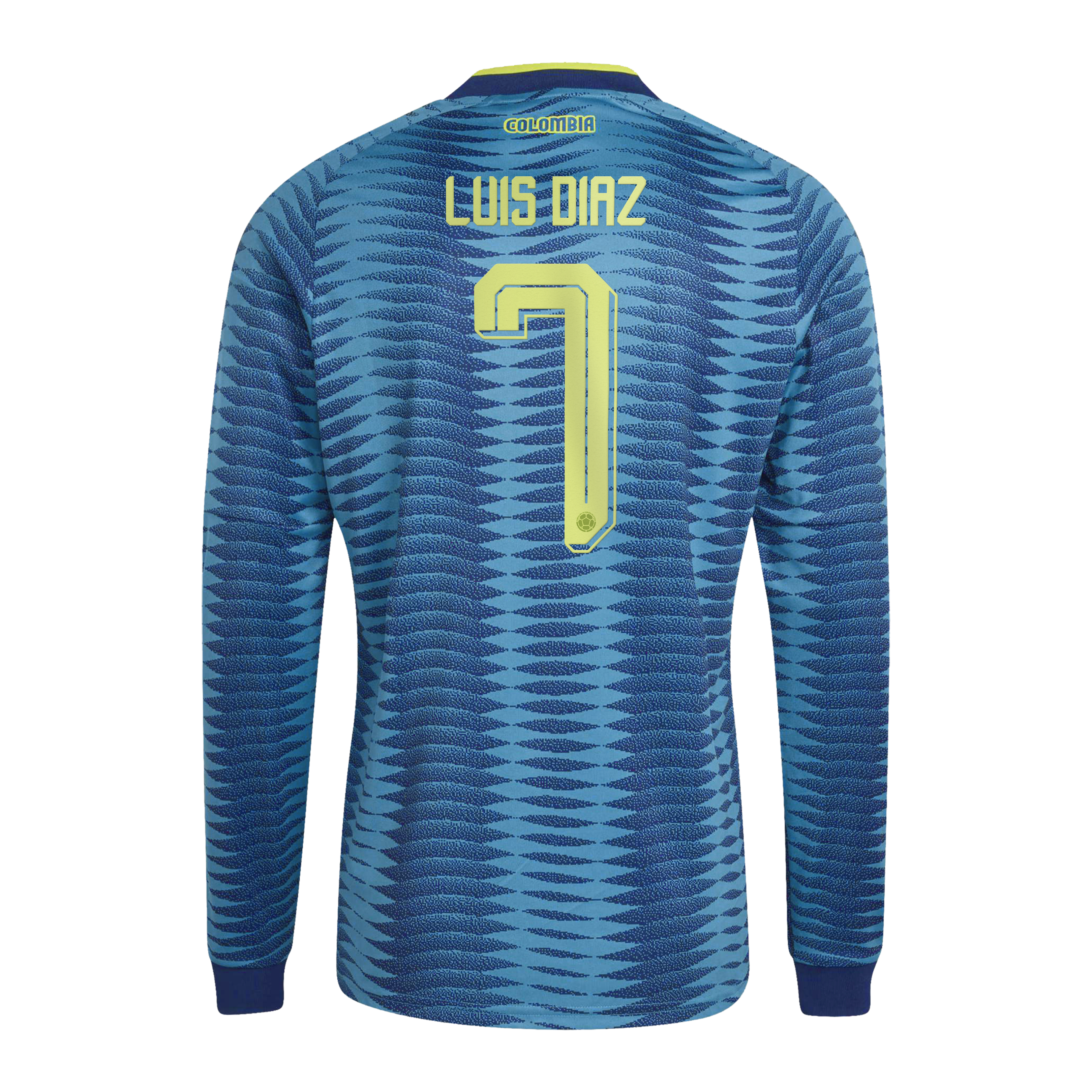 [SJH] Luis Diaz Colombia National Team 2026 Away Replica Long Sleeve Jersey - Turquoise