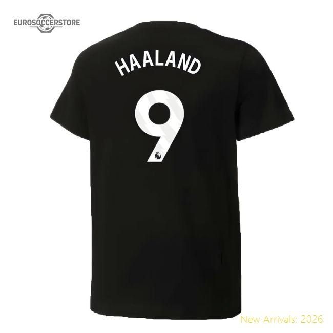 2024-2025 Man Official City ftblCulture Tee Black Haaland 9