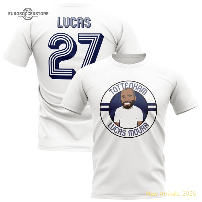 Authentic Lucas Moura Tottenham Illustration T-shirt (white)