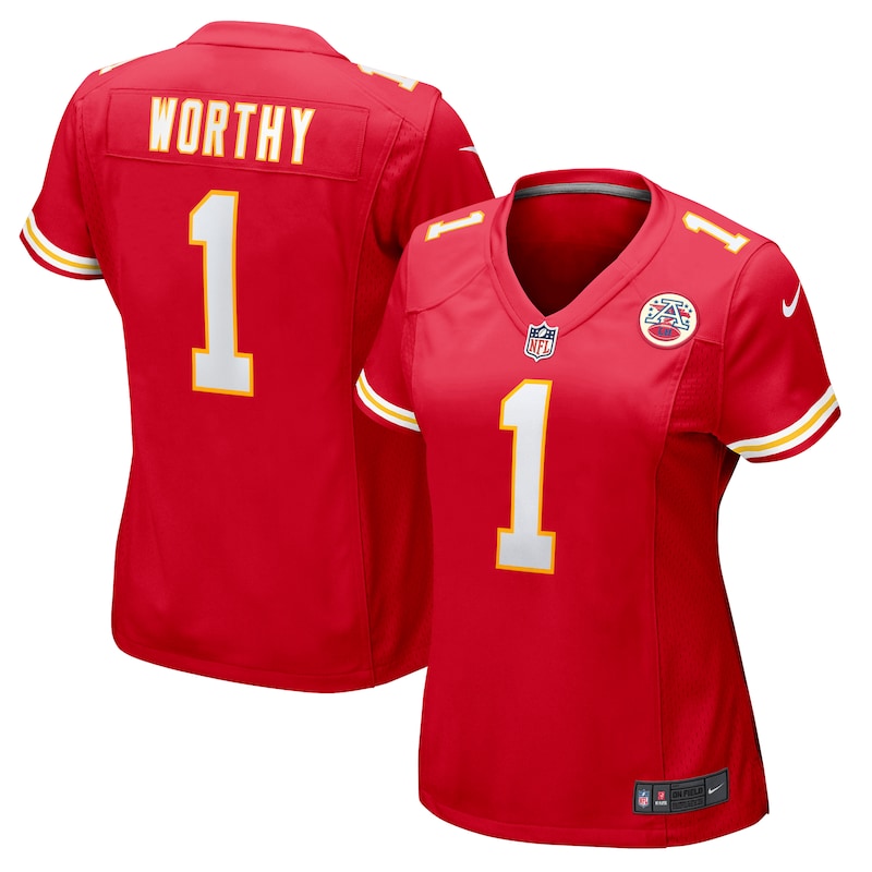 None Xavier Worthy Team Captain KC Chiefs Top-Grade Jersey Football Ap