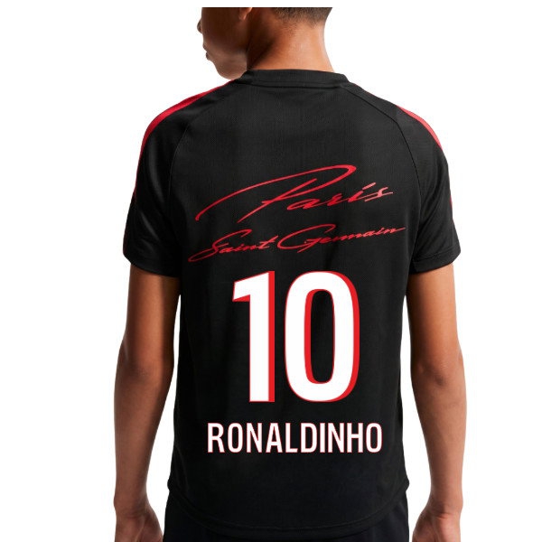 [JED] 2026-2027 PSG Strike Training Shirt (Black) - Kids (Ronaldinho 10)