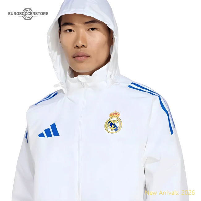 Premium 2025-2026 Real Madrid Eu Allweather Jacket (White)
