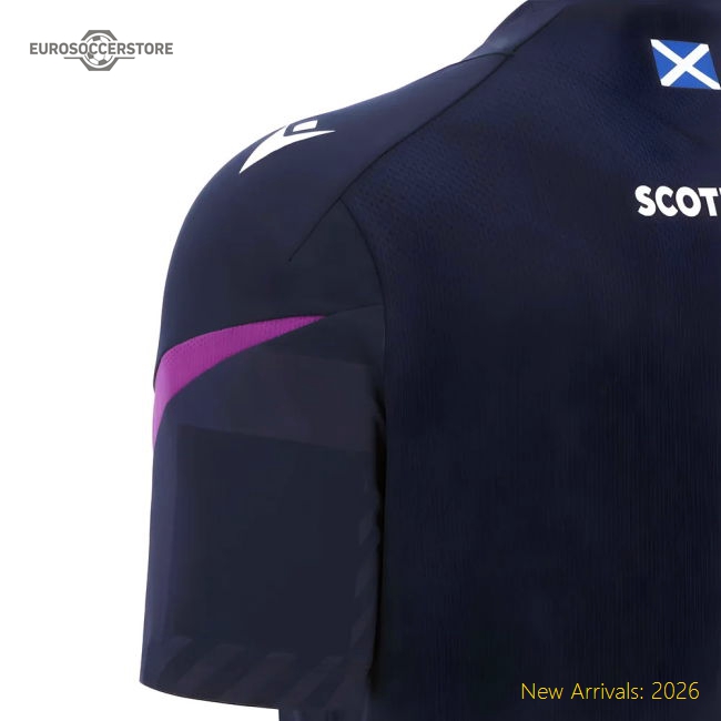 2025-2026 Scotland Rugby Training Poly Shirt (Navy) - Kids
