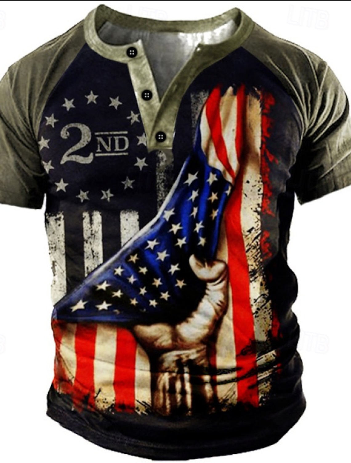 4th of July 2026 250th Memorial Day Men's Vintage Retro Designer Henley Short Sleeve T-Shirt Casual Daily Street
