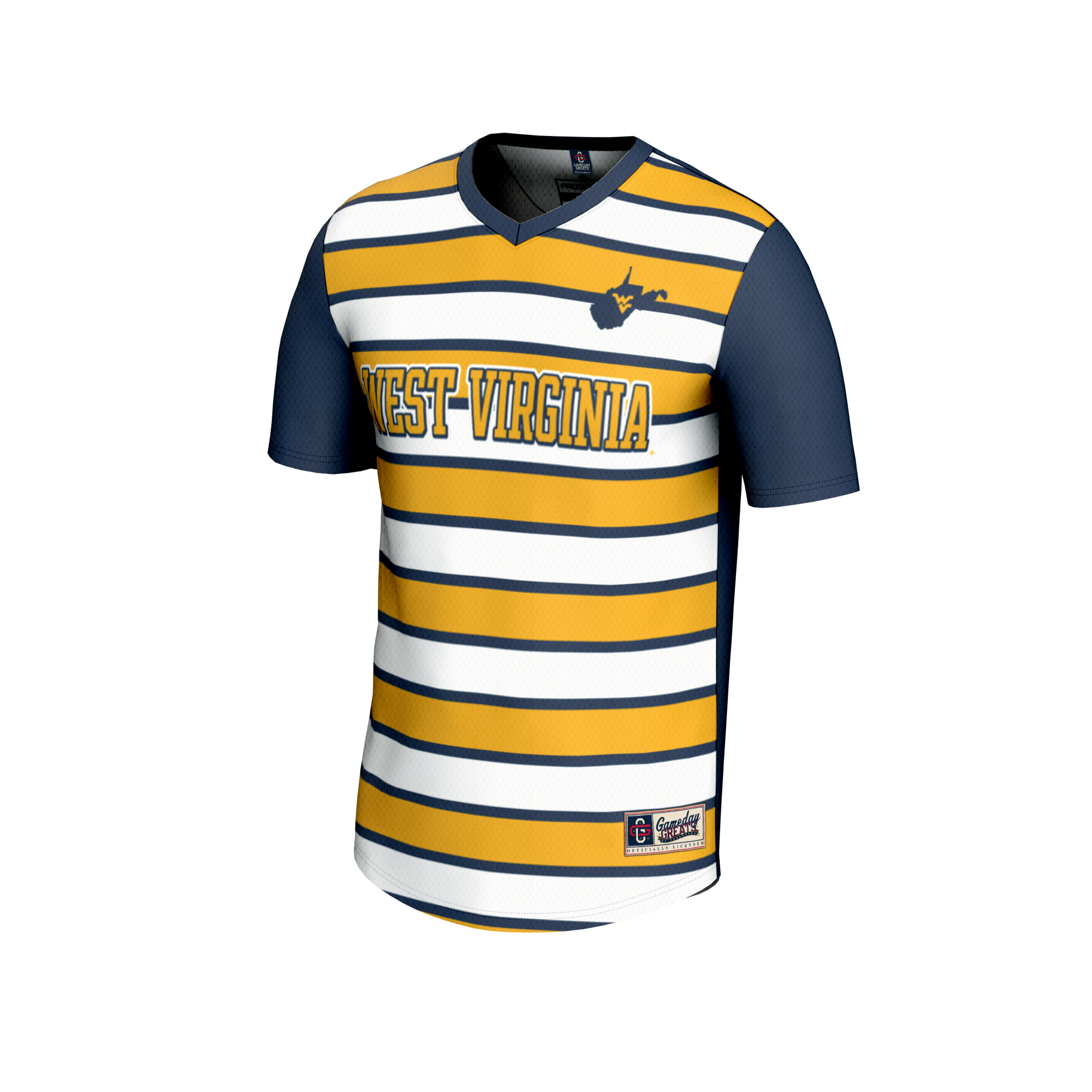 [JED] West Virginia Mountaineers GameDay Greats Youth Collegiate Men's Soccer NIL Pick-A-Player Fashion Jersey - Navy/Gold