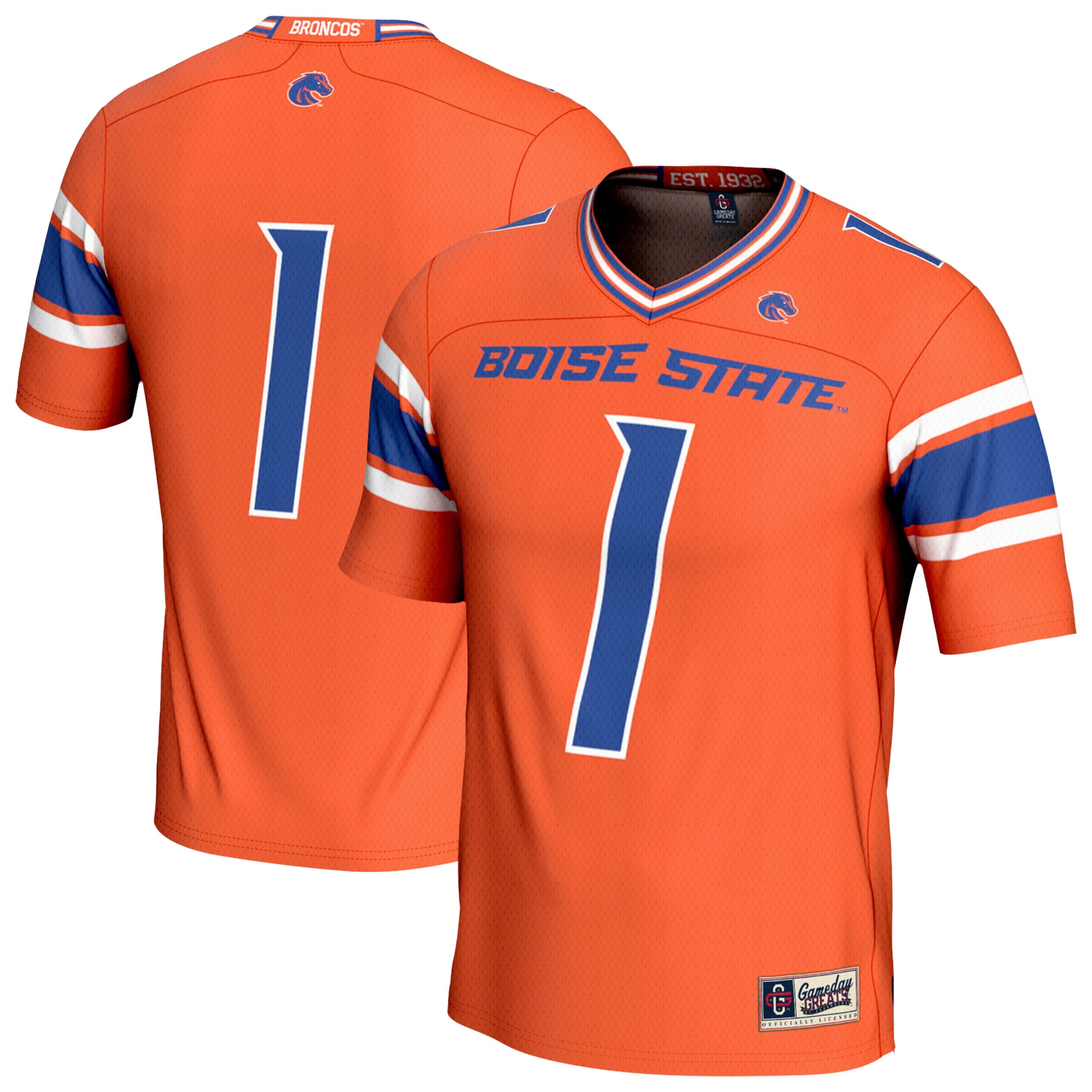 Boise State Broncos GameDay Greats Unisex Collegiate Football Lightweight Fashion 2026/2027 Football Jersey - Orange