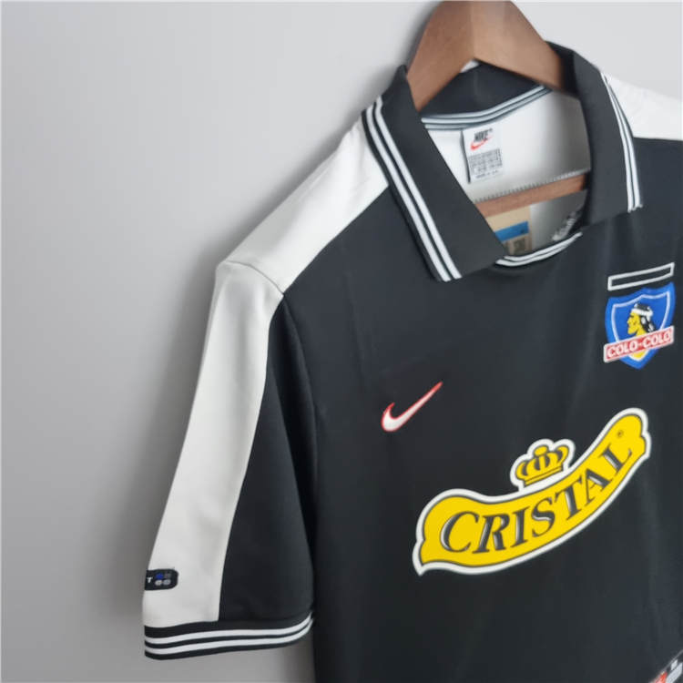 Colo-Colo Retro Soccer Jersey 1999 Black Away Football Shirt -