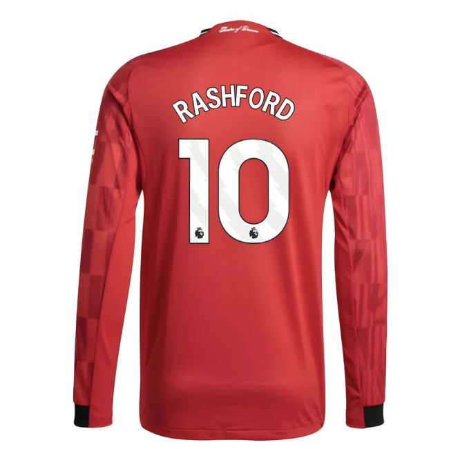 2025-2026 Man Utd Authentic Long Sleeve Home Kit (Rashford 10)