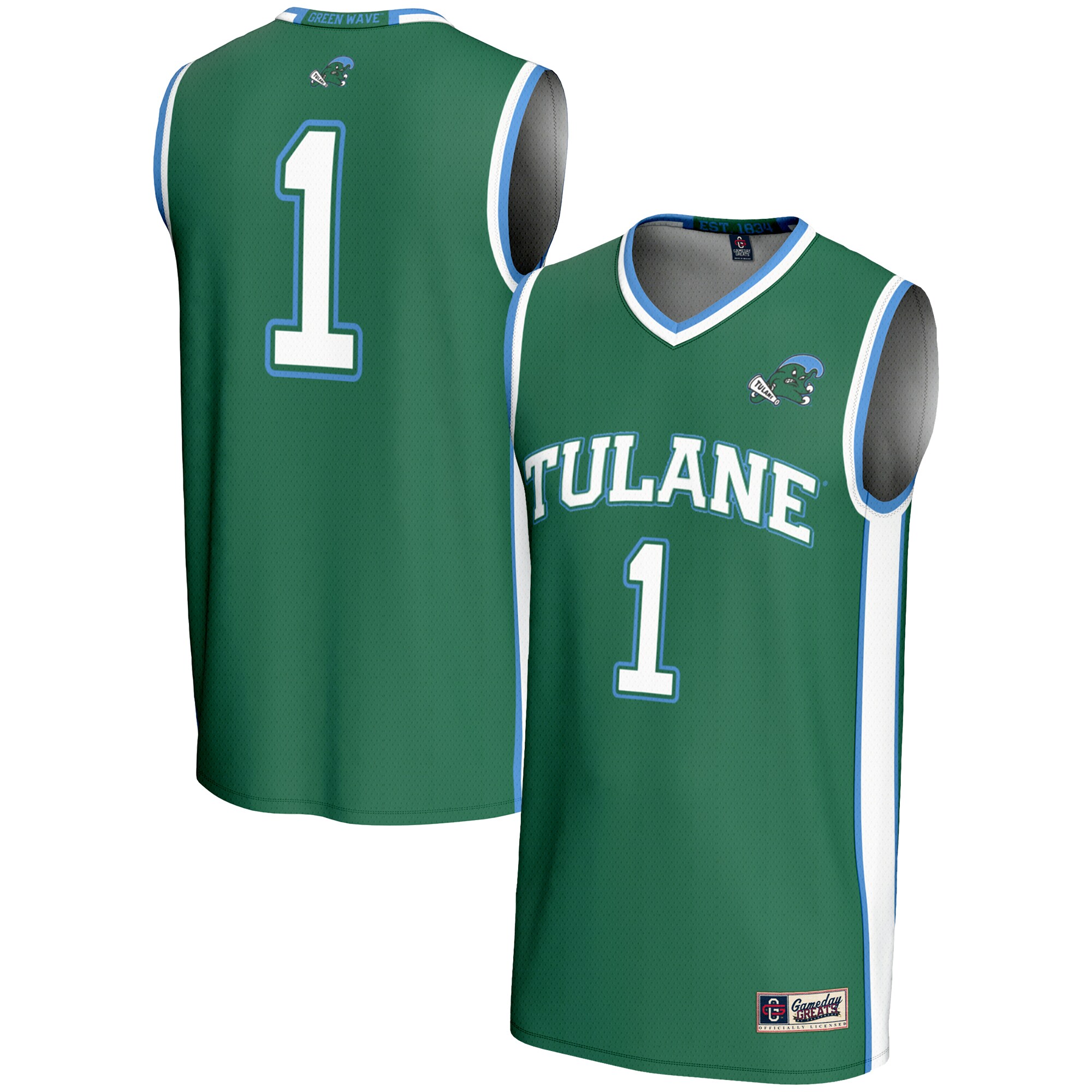 [DDG] Tulane Green Wave GameDay Greats Youth Lightweight Basketball Jersey - Green