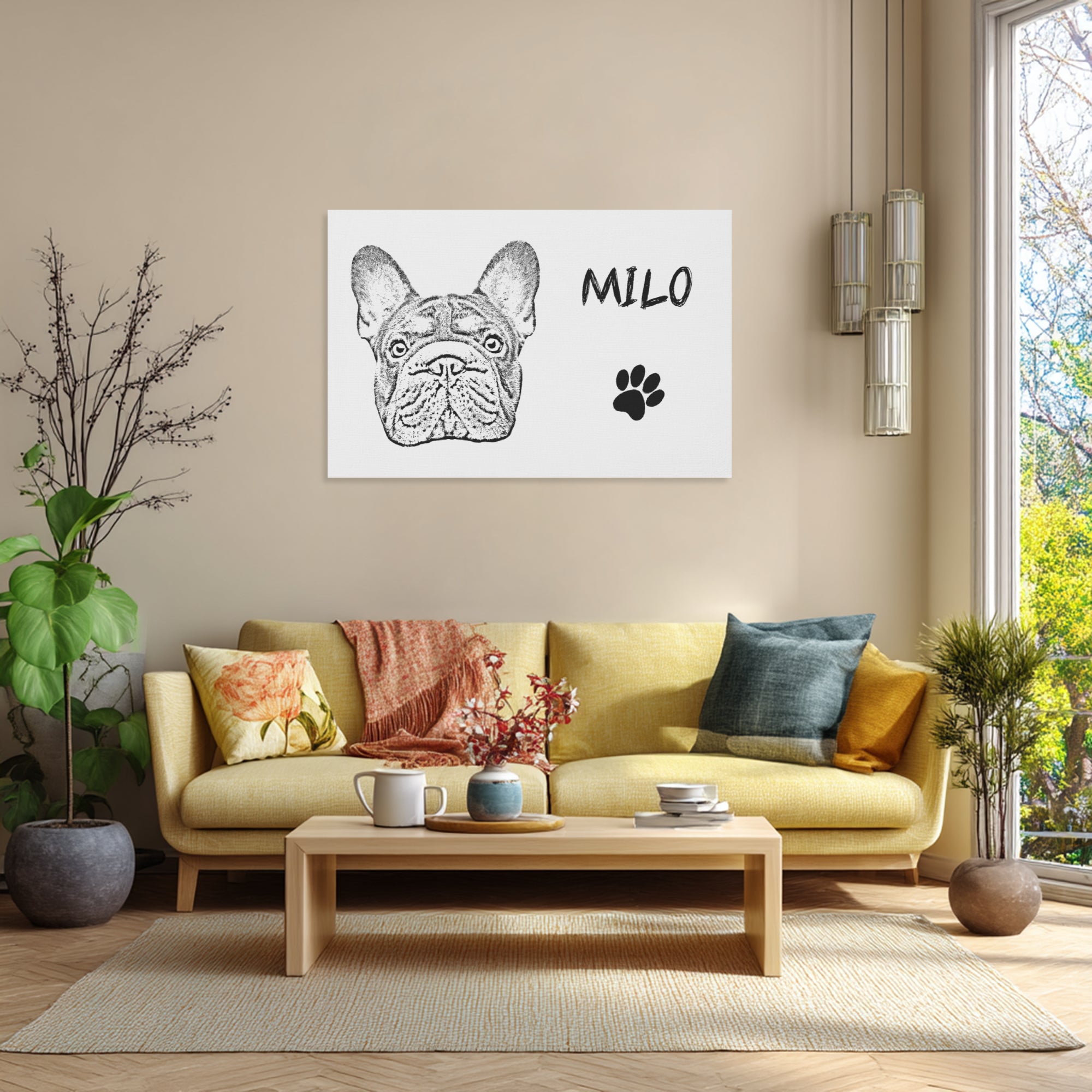 Soot - Personalized Adorable Frenchie Canvas Wall Art