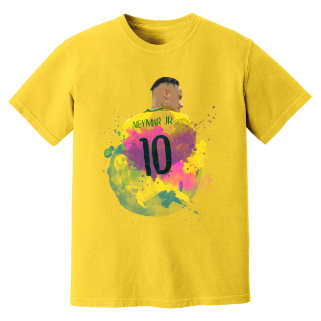 Match Neymar Brazil Art T-Shirt (Yellow) Premium Team Kit