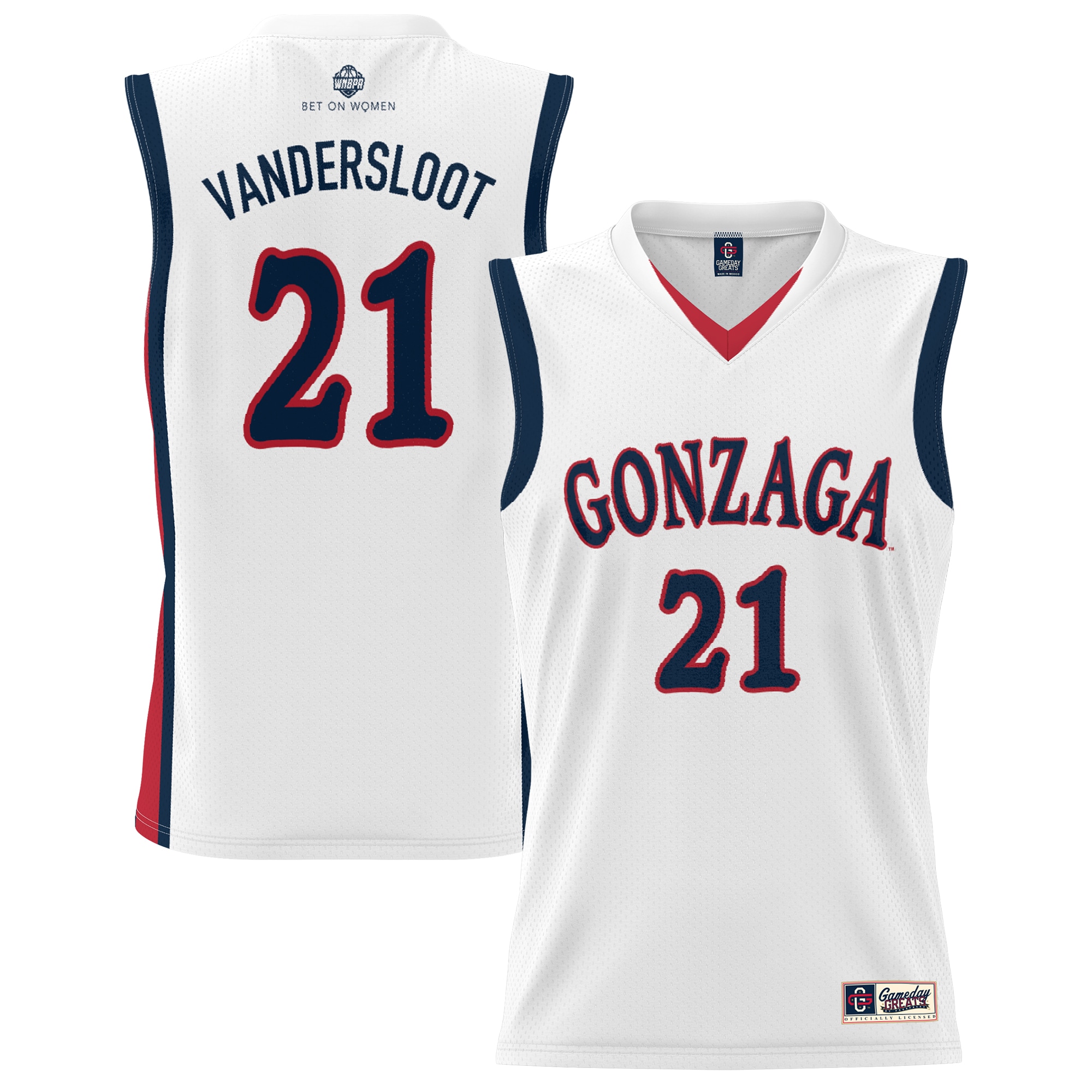 [NJP] Women's Courtney Vandersloot Gonzaga Bulldogs GameDay Greats Lightweight Basketball Alumni Jersey - White