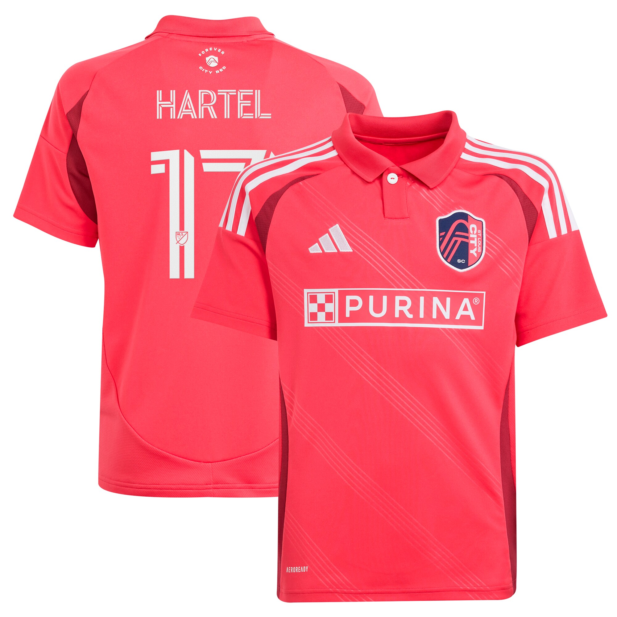 [SJH] Marcel Hartel St. Louis City SC Youth 2025 Forever CITY Red Replica Player Jersey - Red