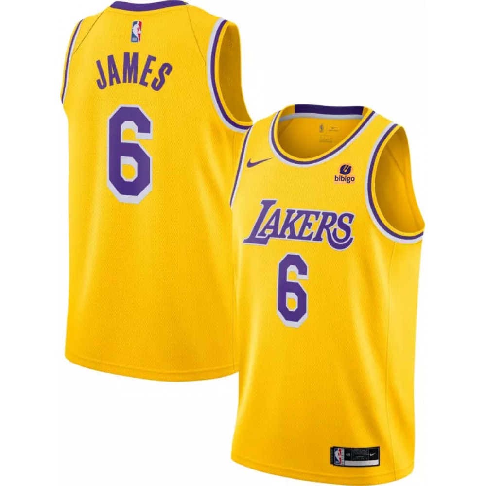 Jersey Los Angeles Lakers LeBron James6 Yellow - - Basketball Fan Gear