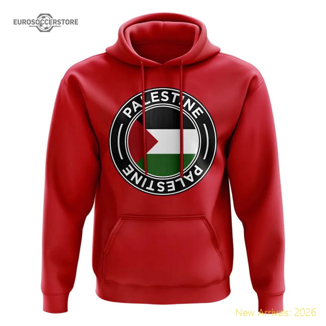 Palestine Football Badge Hoodie (red) - Official Design