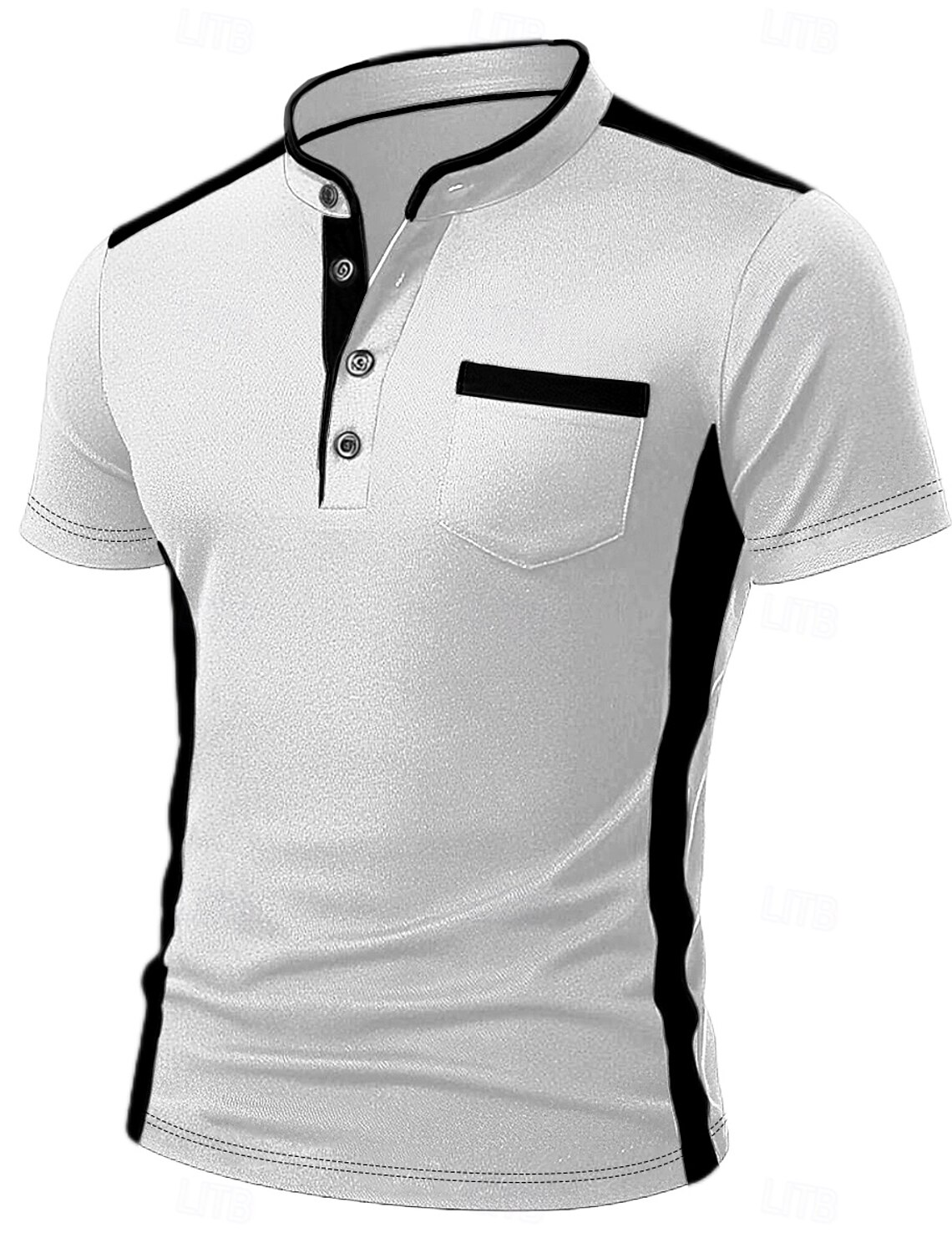 Men's Henley Shirt Tee Top Long Sleeve Solid Color Plain Fashion