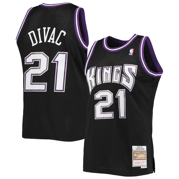Vlade Divac SAC Official Swingman Jersey - Black - Licensed Product