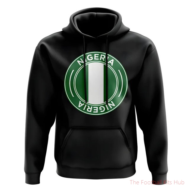 Men Nigeria Football Badge Hoodie (Black)