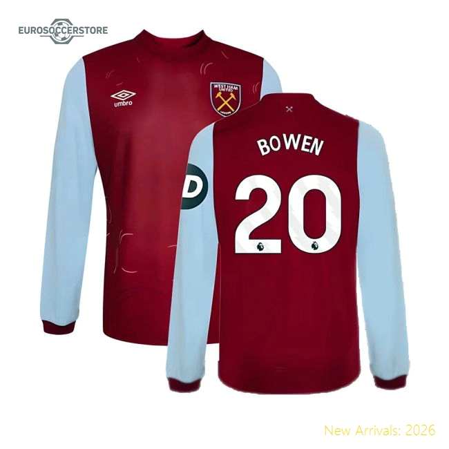 2023-2024 West Ham Kids Breathable Jersey Bowen Kids-safe Technology