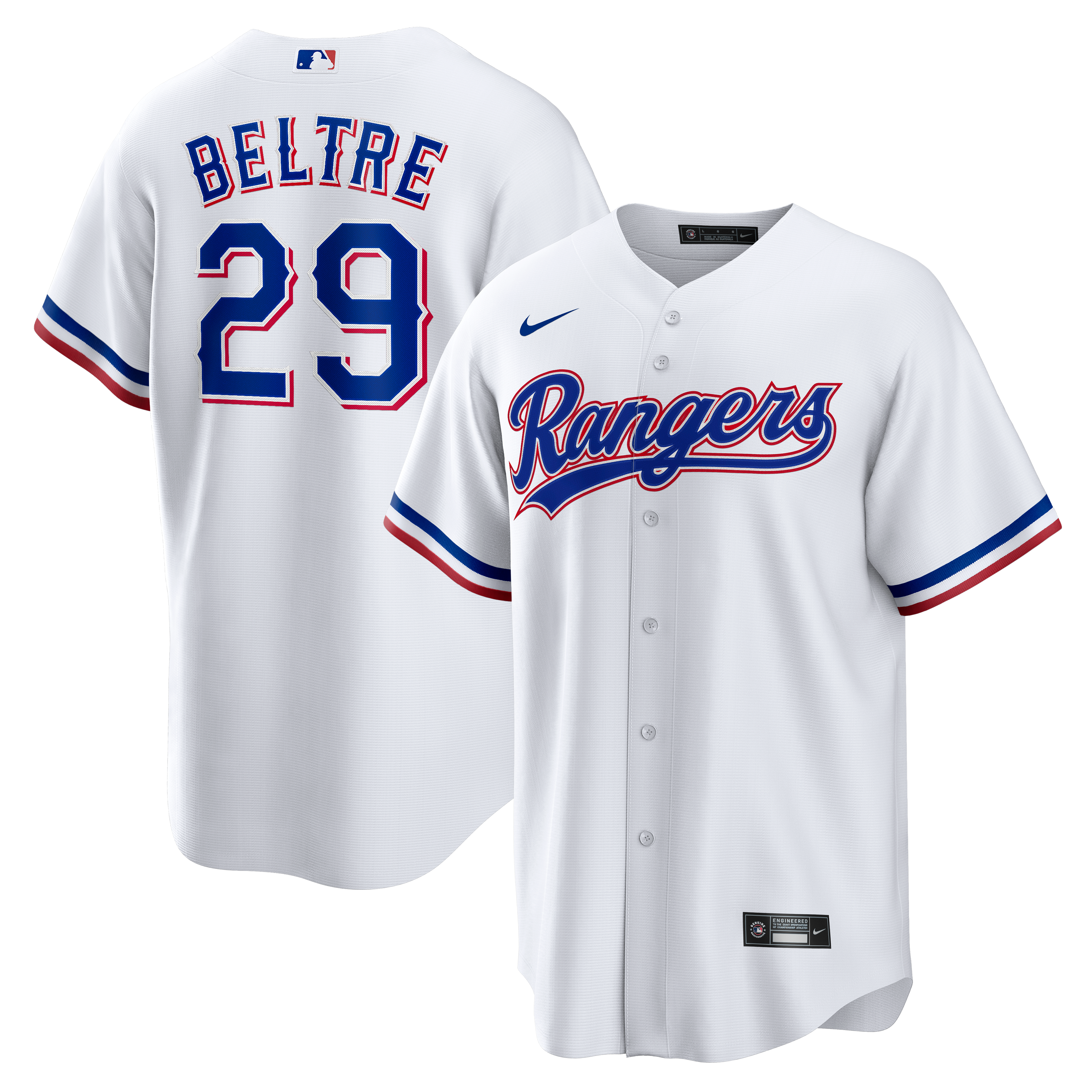 [SJH] Adrian Beltre Texas Rangers Home Retired Player Replica Jersey - White