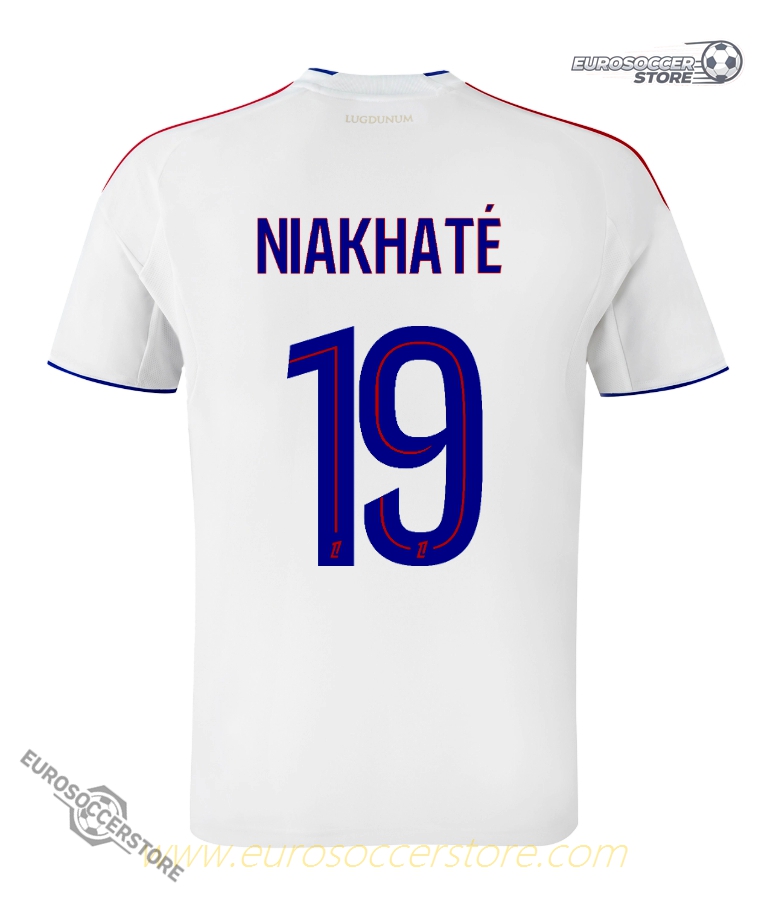 Lyon's Olympique Lyonnais Home NIAKHATÉ 19 Football Jersey for the 25-26 Season