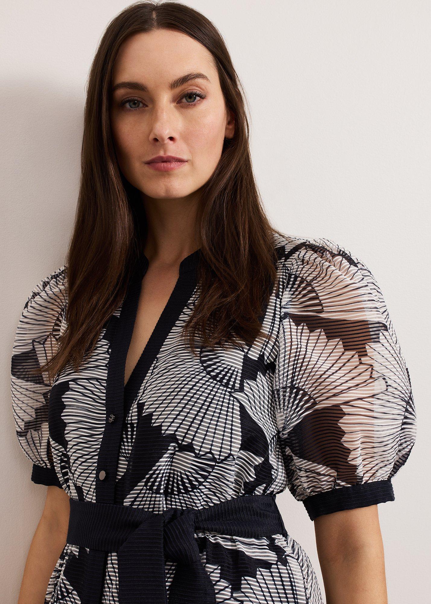 Skylar Navy Print Midi Dress