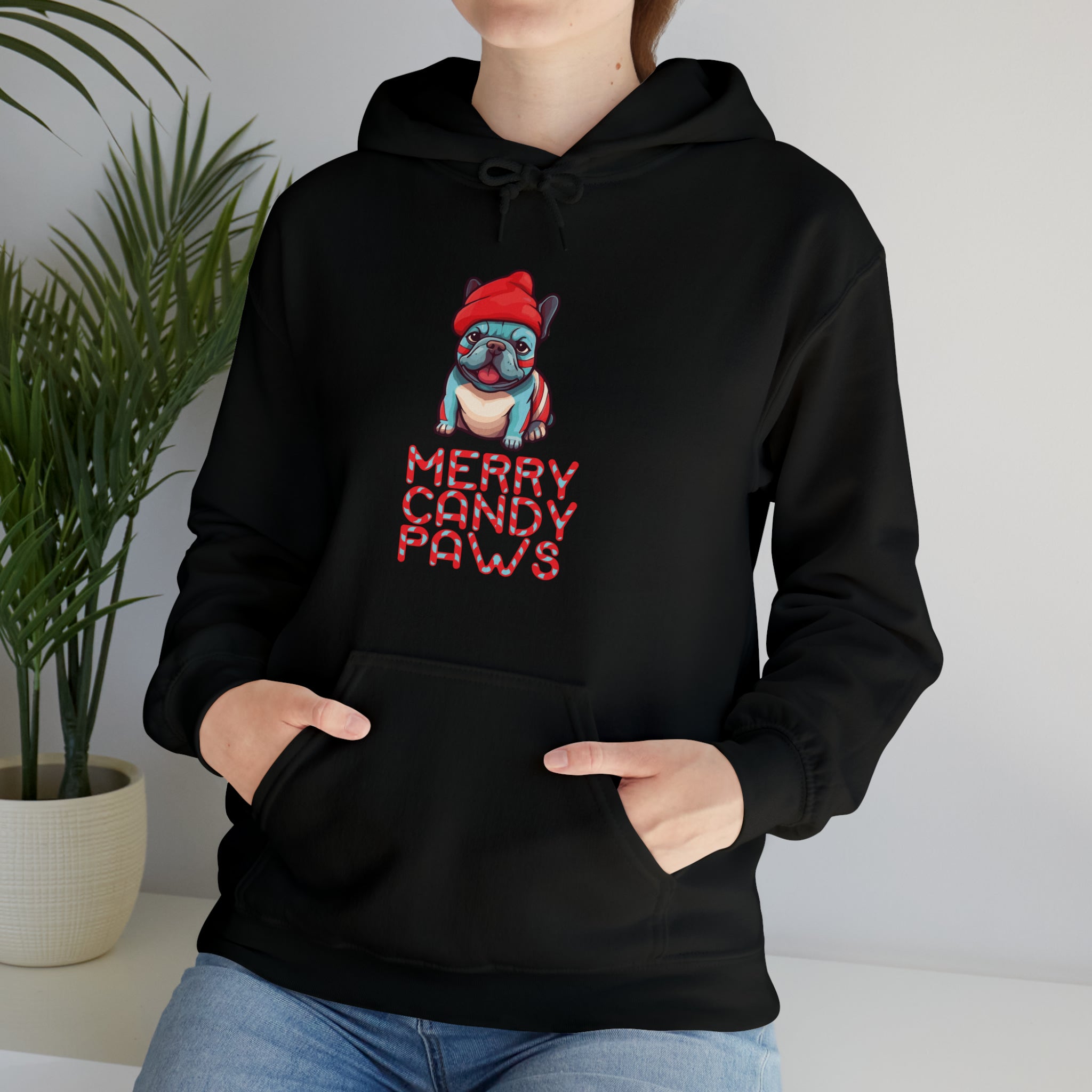 - Trendy Candy Paws Unisex Hoodie Frenchie Themed Wear | Premium Quality