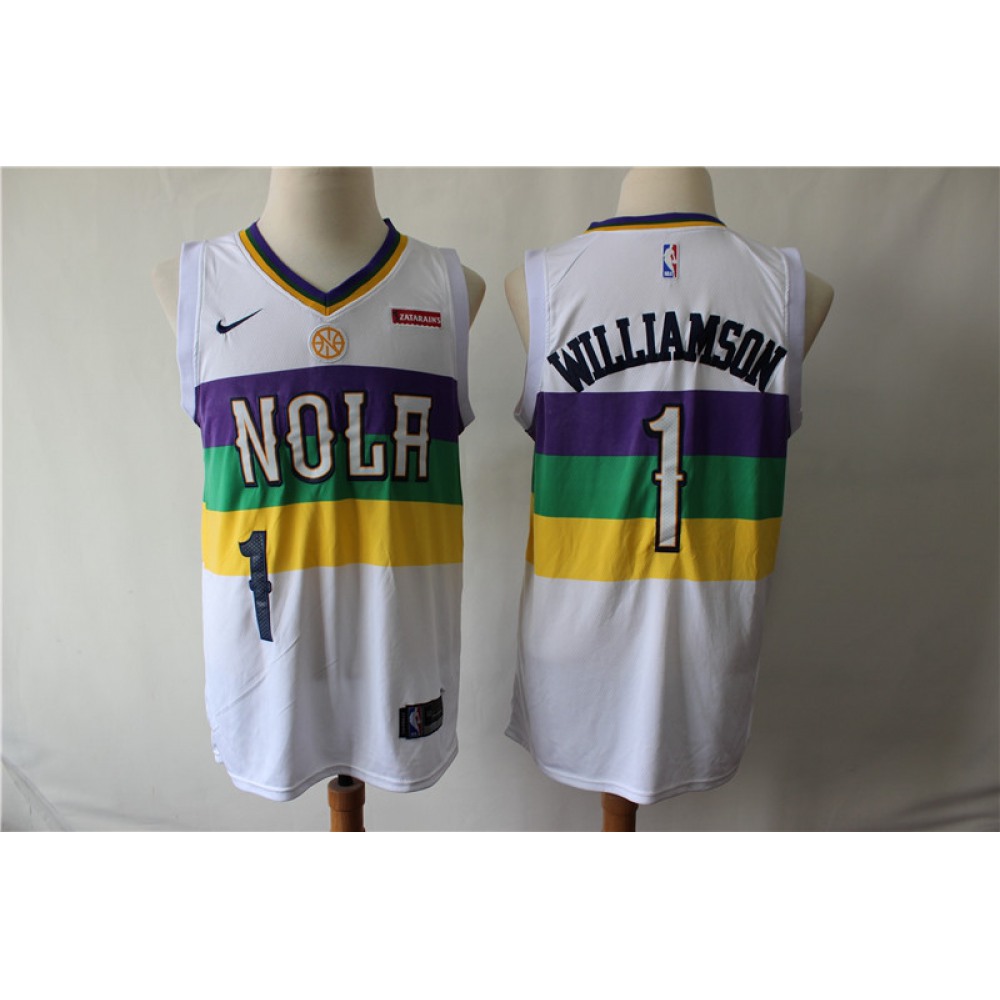 Collector's Item Game-Ready Men's NOP #1 Zion White Basketball Jersey