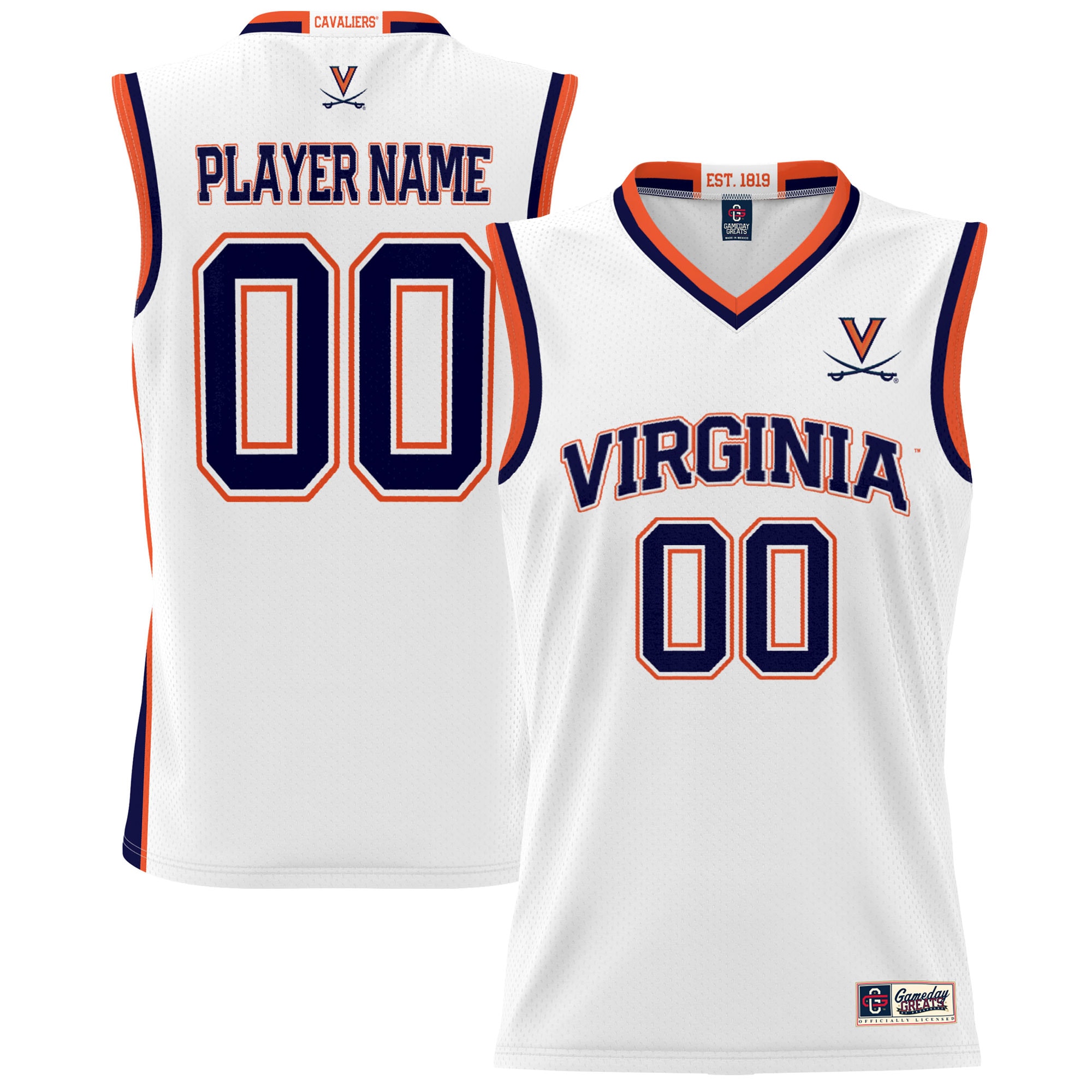[NJP] Women's Virginia Cavaliers GameDay Greats NIL Pick-A-Player Men's Basketball Jersey - White