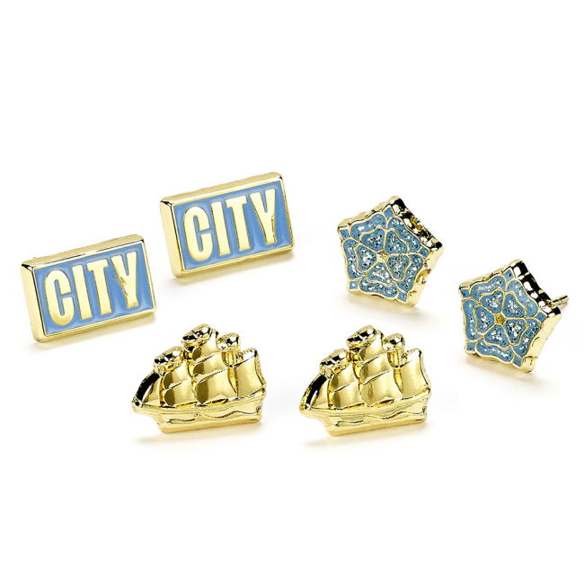 Men's Manchester City FC Stud Earring Set
