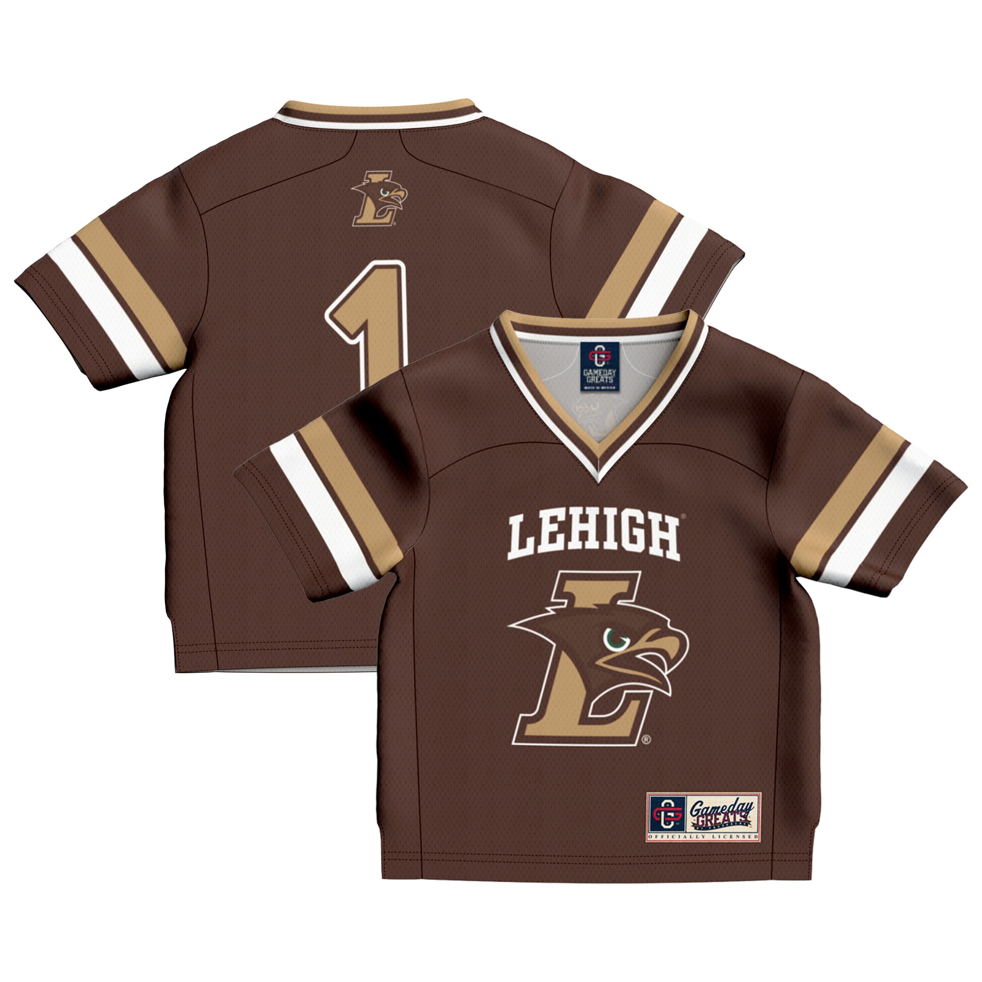 #1 Lehigh Mountain Hawks GameDay Greats Toddler Collegiate Football Fashion Jersey - Brown