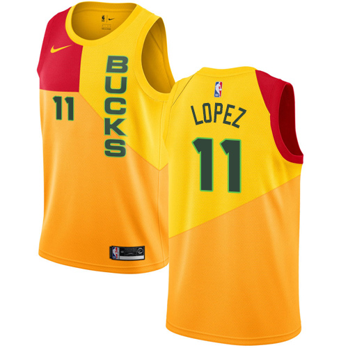 Bucks Yellow Milwaukee Bucks #11 Nike Jersey - Budget-Friendly
