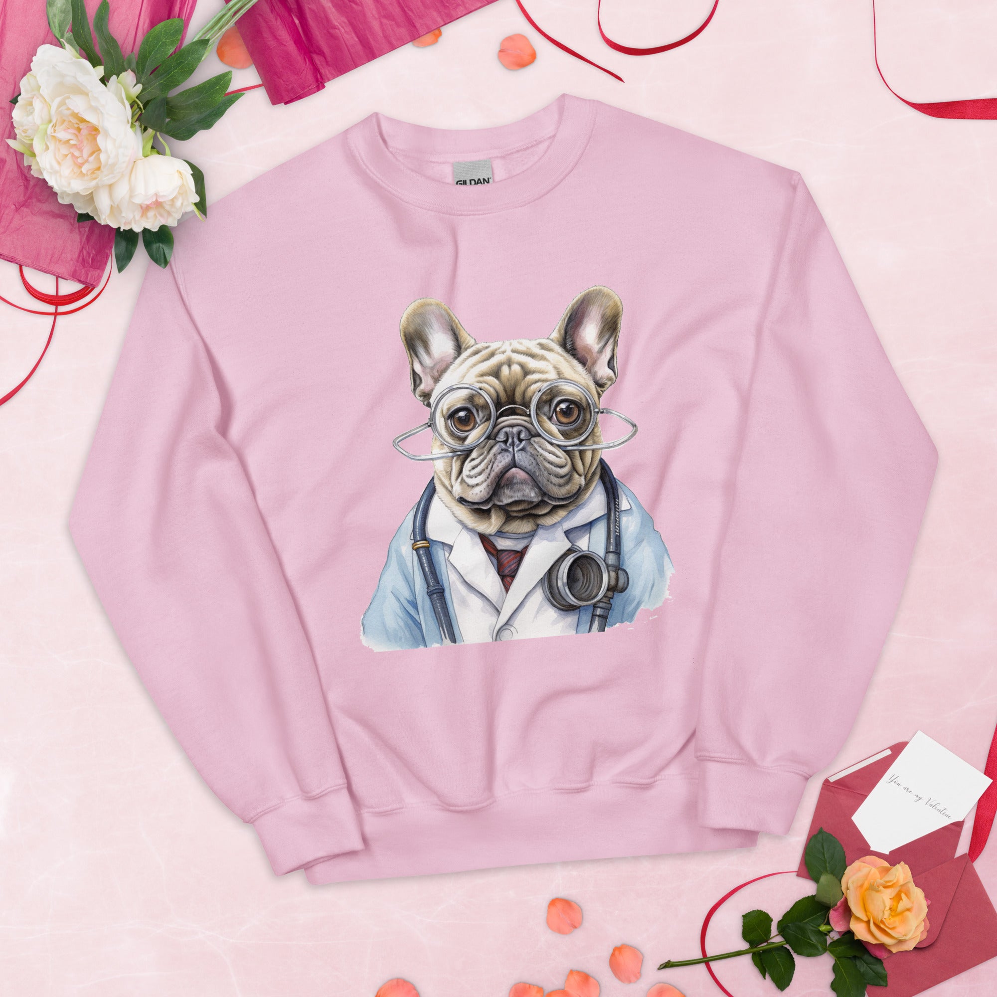 Pet-Lover Trendy Doctor Frenchie - Unisex Crew Neck Sweatshirt as a Gift